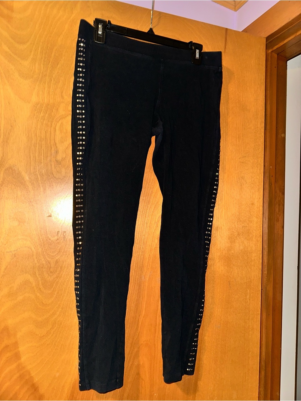 Express black leggings with side stud embellishments